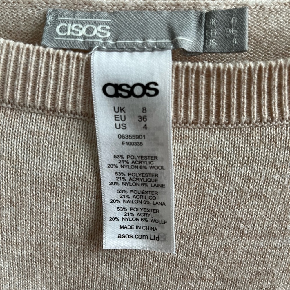 ASOS Maternity Cream Ruffle Sleeve Sweater - Picture 6 of 7